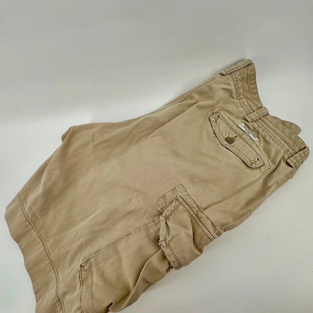 VTG Polo Ralph Lauren‎ Mens 42L Cargo Shorts Paratrooper Utility Chino Tan